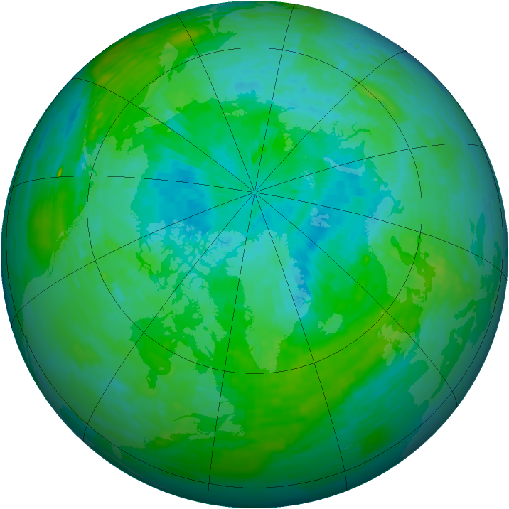 Arctic ozone map for 27 July 1993